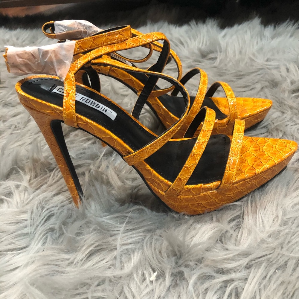 Cape Robbin Mustard Yellow Orange Heels